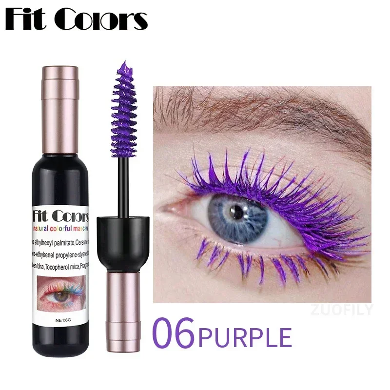 Heallor-Rímel De Garrafa De Vinho Criativo, Maquiagem De Olhos De Férias, Curling Grosso À Prova D' Água, Longa Duração, Mascara Colorido Azul, 6 Cores