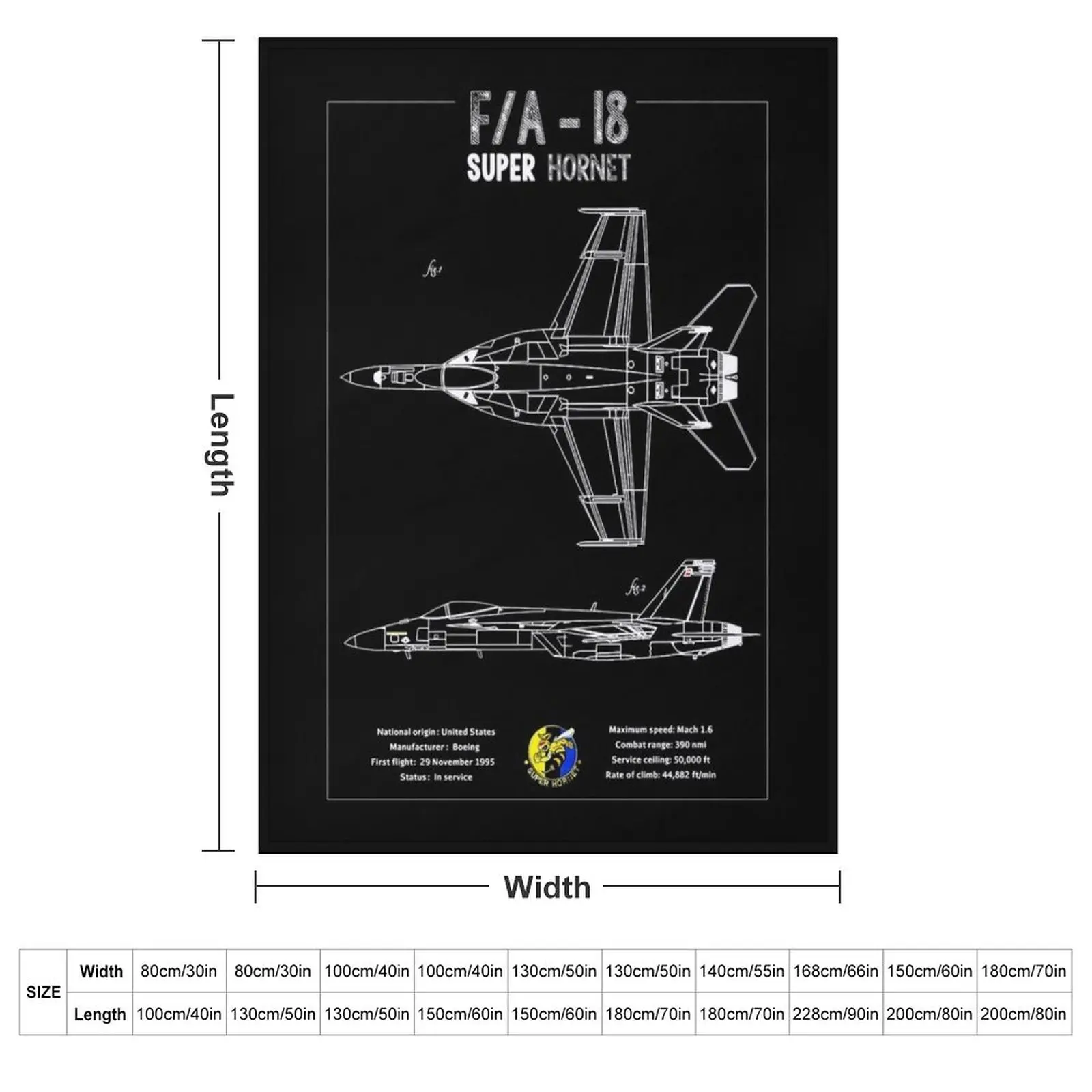 F18 Super Hornet Blueprint Classic Throw Blanket couch cozy soft plush fuzzy picnic outdoor blanket