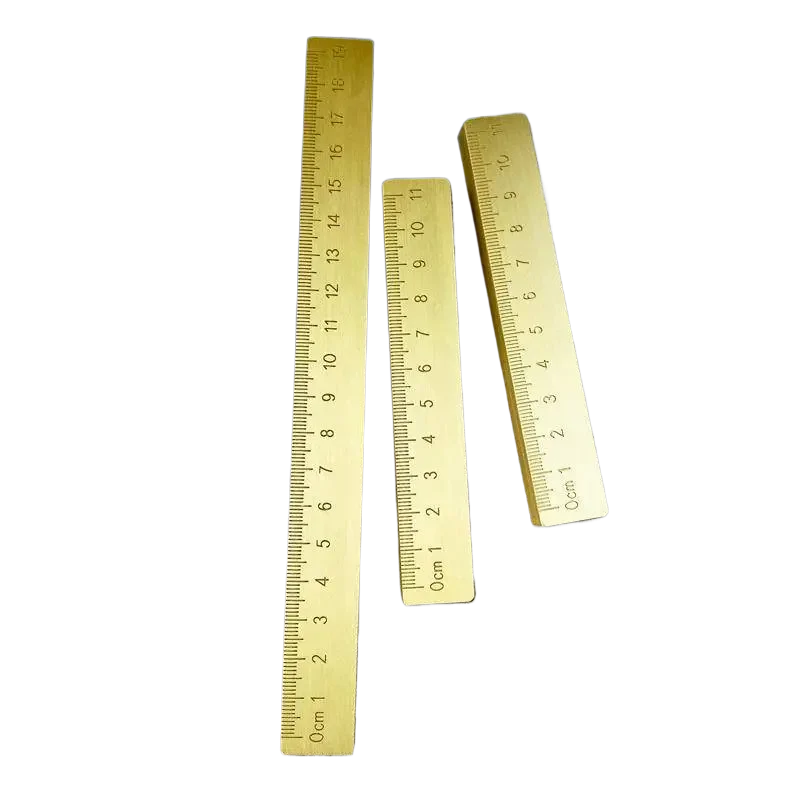 Solid Brass Paperweight with Scale Ruler for Calligraphy Practice Desk Decoration Gift Giving or Personal Use Chinese Style