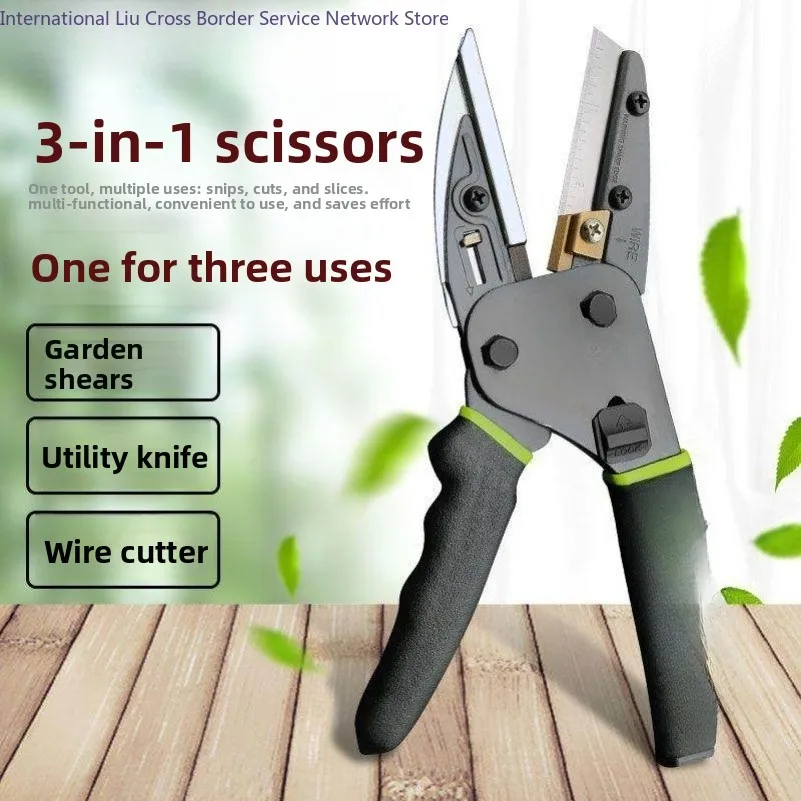 Multifunctional large scissors, garden scissors, three-in-one pliers for electricians, steel wire