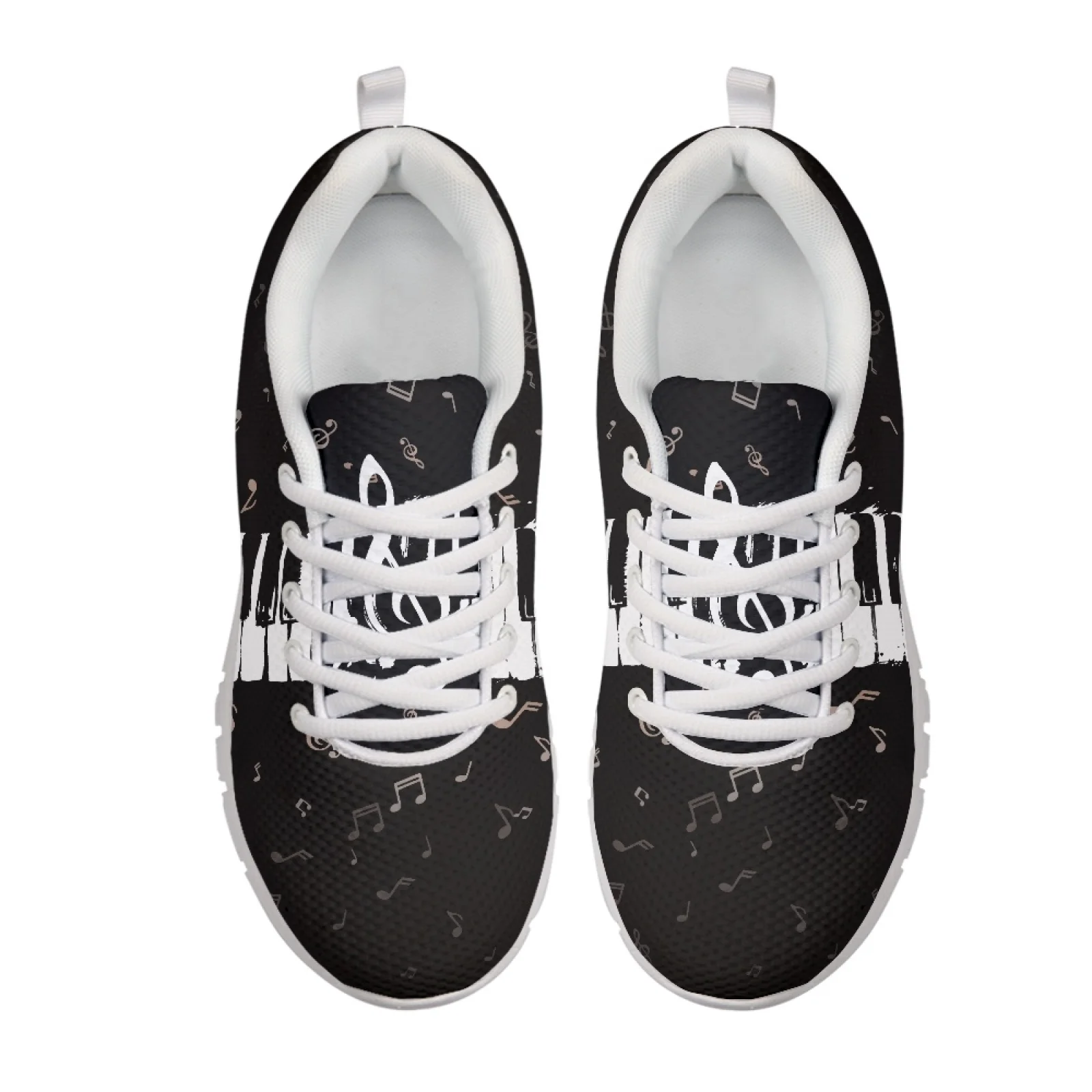 Coloranimal Music Note Piano Walking Shoes Mesh & EVA Sole Tennis Shoes Low Top Tennis Running Shoes for Men