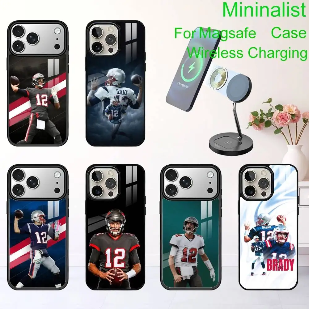 

Baseball Player T-Tom B-Brady Phone Case For iPhone17,16,15,14,13 Plus,Pro Max Magnetic For Magsafe Wireless Charging