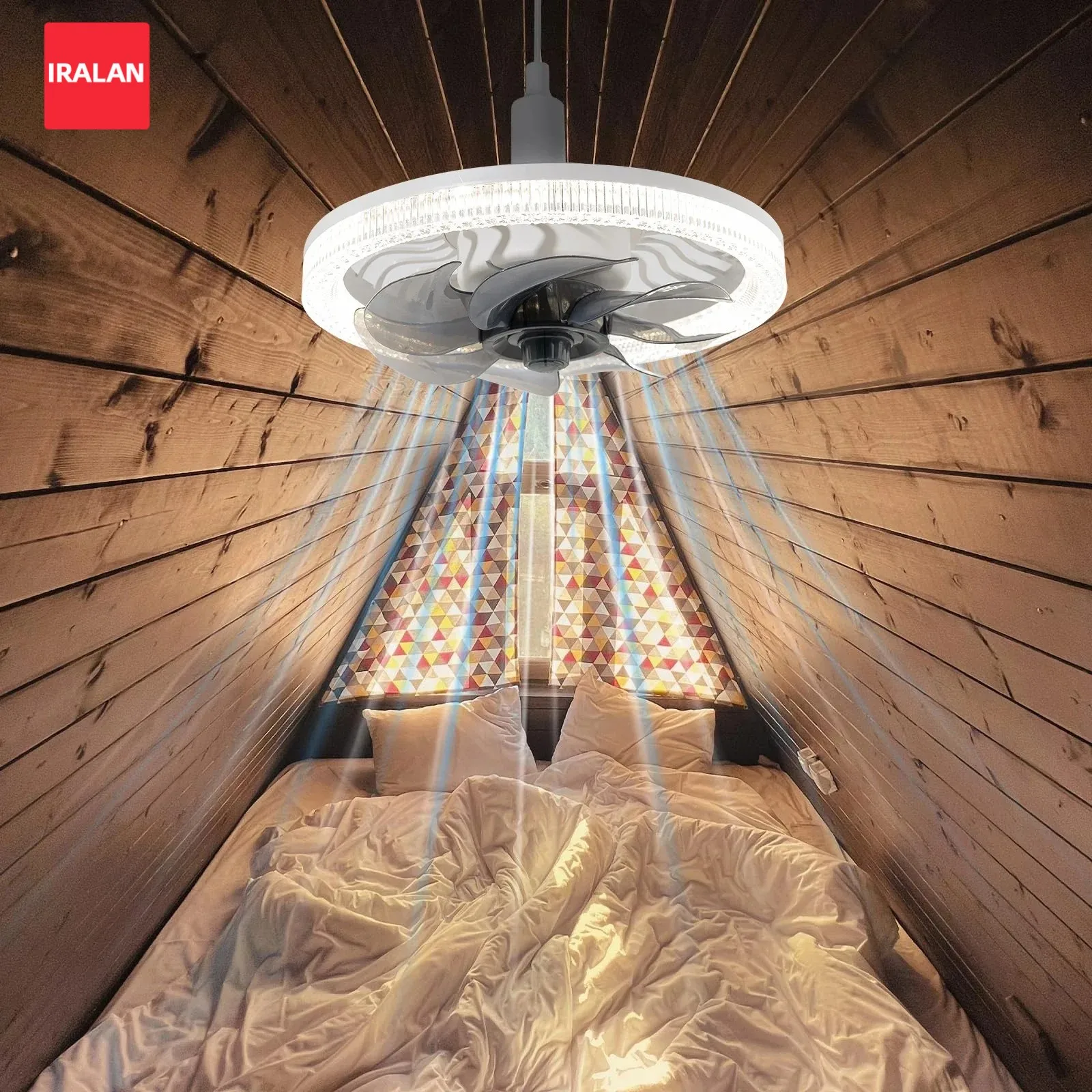 省エネ天井ファンランプ-スマートファンライト-e27-暖色ナイトライト付き-オフィス、書斎、キッチン用-便利な装飾ライト