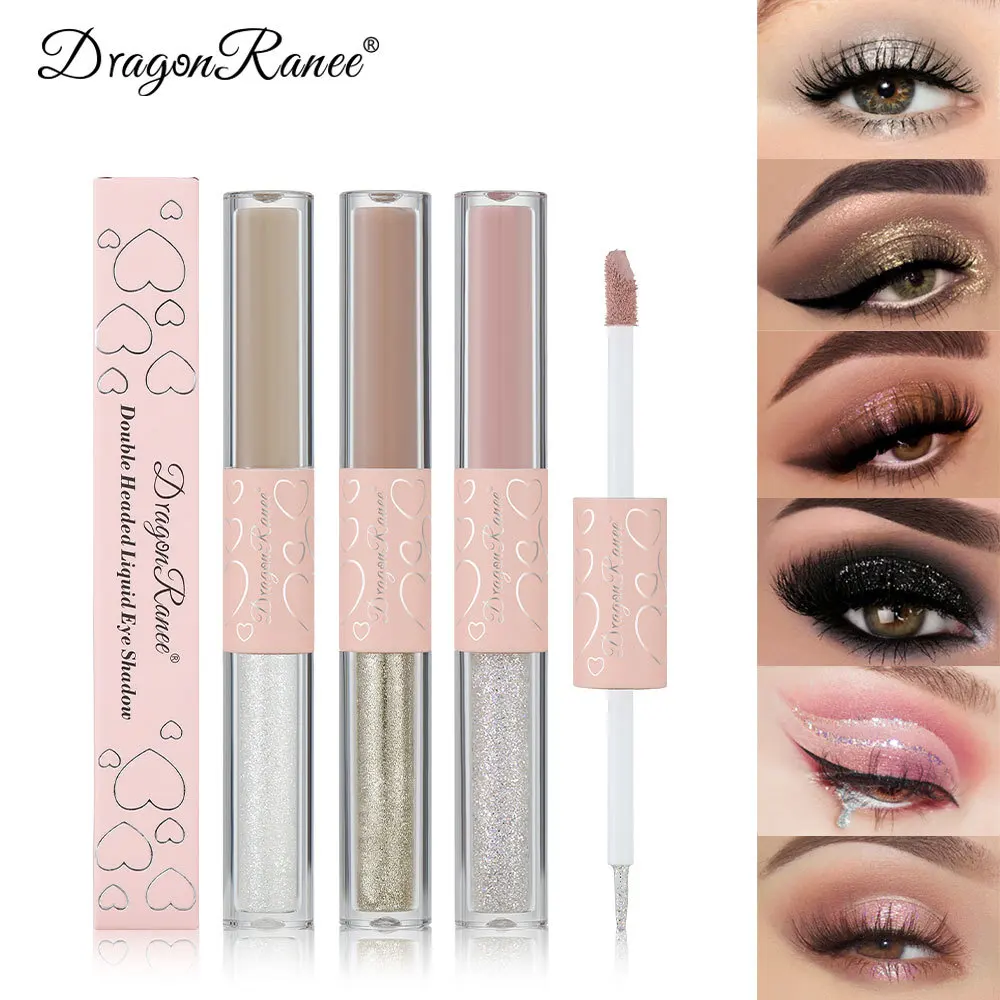 Matte Liquid Eyeshadow Shimmer Glitter Brighten Fine Glitter Low Saturation Double-headed Monochrome Eye Shadow Beauty Tools