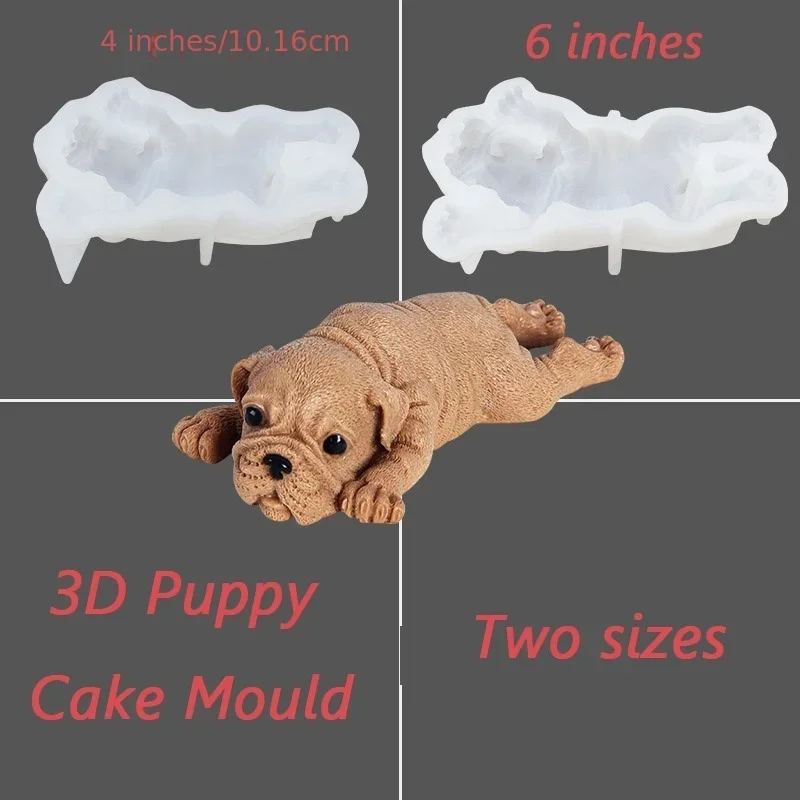 1pcs Cute Dog Silicone Mold Mousse Cake 3D Shar Pei Mould Ice Cream Pudding Blast Chilling Tools Fondant Decoration