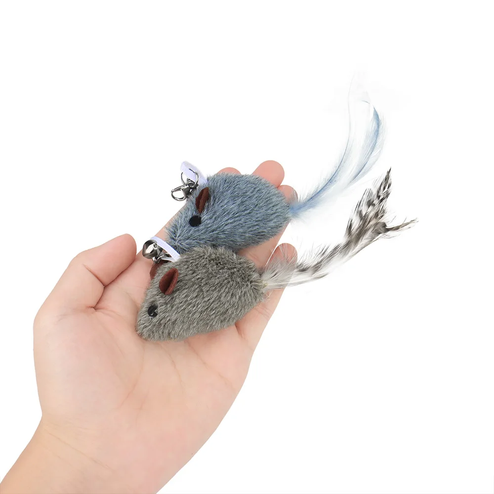 Accessories Mouse Replacement Head for Funny Cat Stick Toy Bell Cats Rod Teaser Kitten Feather Pet Toy