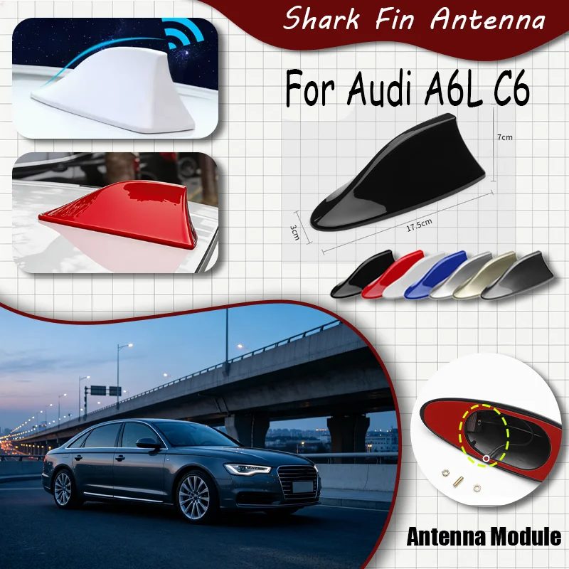 For Audi A6L C6 Shark Fin Antenna, FM Signal Booster, Waterproof Radio Antenna, FM/AM Super Aerials shark fin antenna