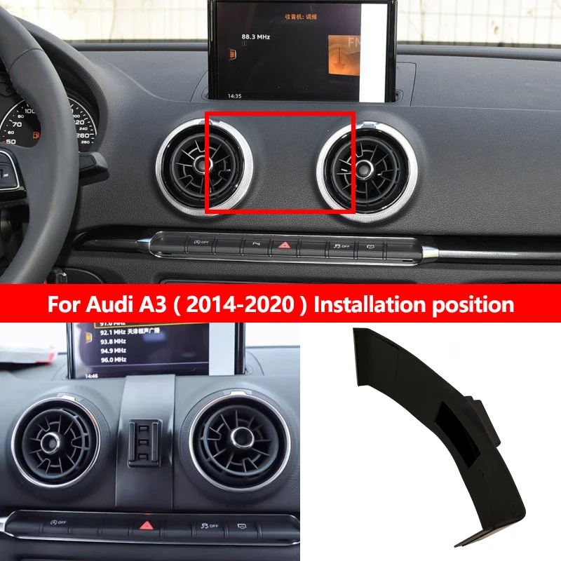 Car Phone Holder For Audi A3 S3 RS3 V8 Air Outlet Special Base Wireless Charging Support Mobile Phone Holder Accessories