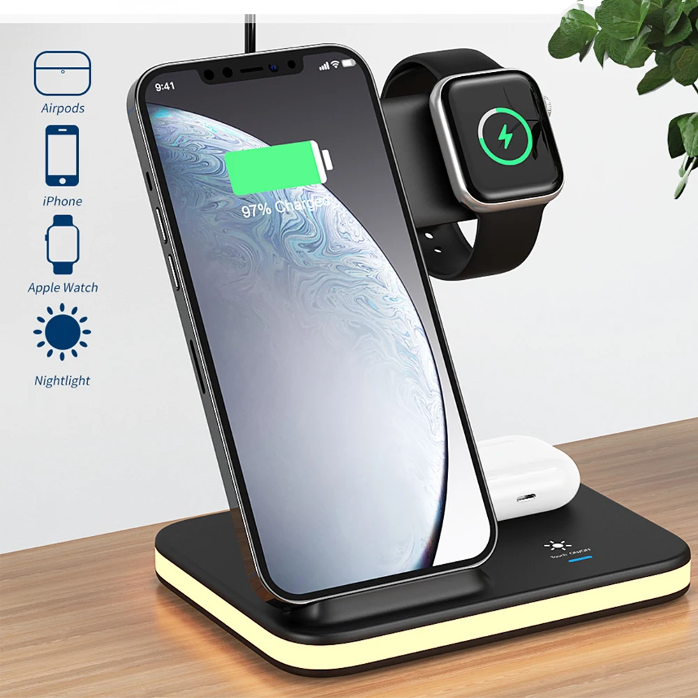 

30W Wireless Charger Stand 3 in 1 For iPhone 14 13 12 Pro Max Apple Watch 8 7 Samsung Watch 5 Airpods Fast Charging Dock Station