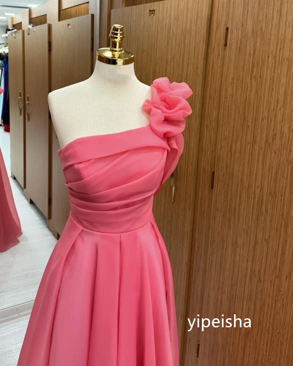 Vestidos Midi de Linha de Um Ombro, Flor De Chiffon Simples, Clássico De Baile, Estilo Moderno Requintado, Vestidos Unissex Pastrol