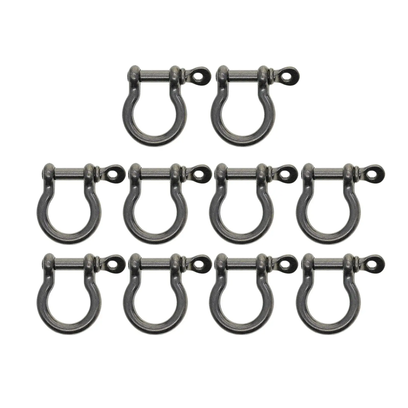 2-6pack 10Pcs Horseshoe Buckles Handmade Key Chian Bow Shackle for Toys Straps