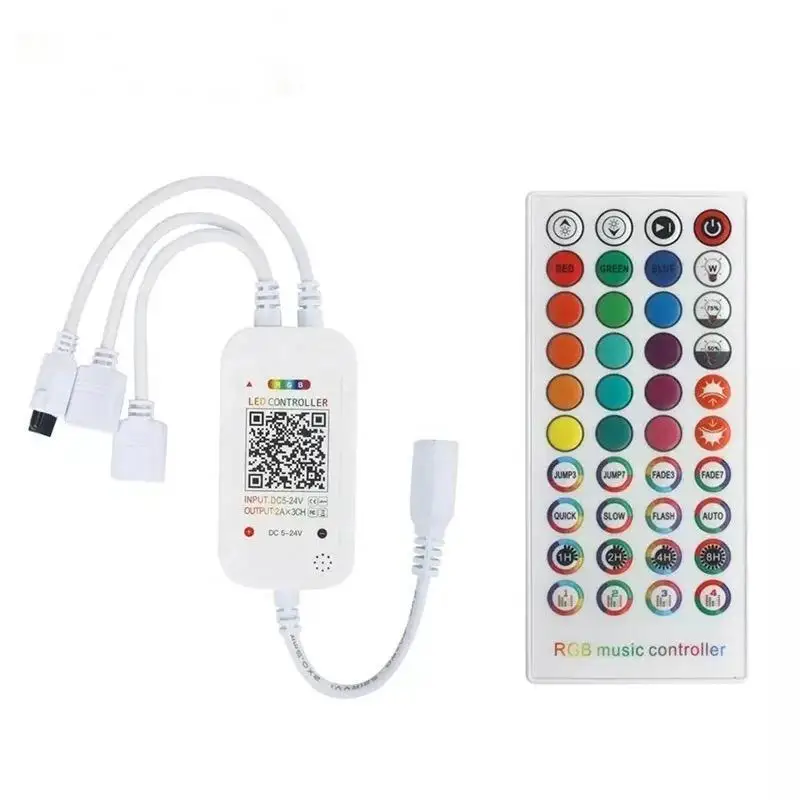 voice-controlled led lights with controller 40 keys  music controller seven color lights string intelligent app