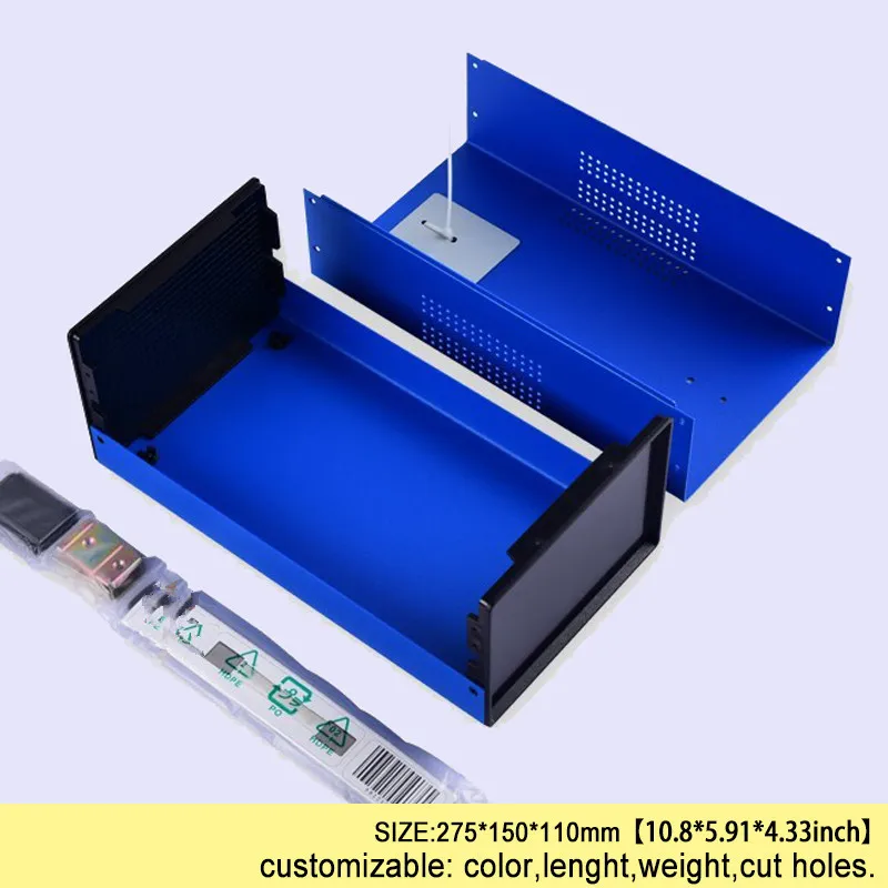 275x150x110mm DIY Electrical Junction Box Iron Electrical Enclosure Box Handle Electronic Project Case Iron Instrument Box