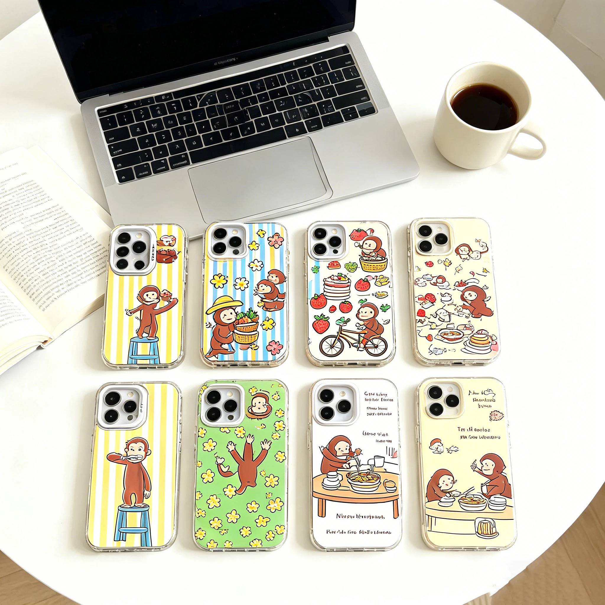 Curious G-George Monkey Phone Case for Samsung Galaxy A37 A57 A17 A07 A16 A06 A35 A55 A25 A05S A15 A56 A54 A36 A34 A24 A26 4G 5G