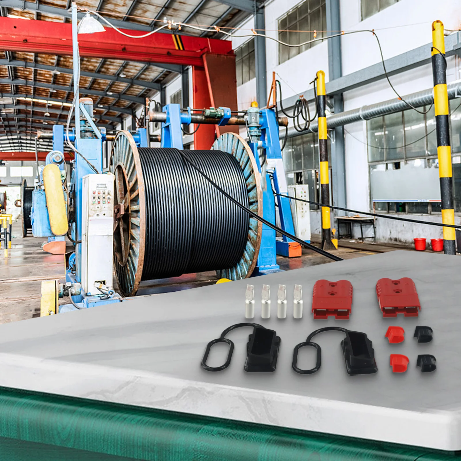 2PCS Industrial-Grade Cable Terminal Connectors 120A 600V UL94 V0 Rated with Enclosure for 4 6AWG Wires in Marine and RV Use