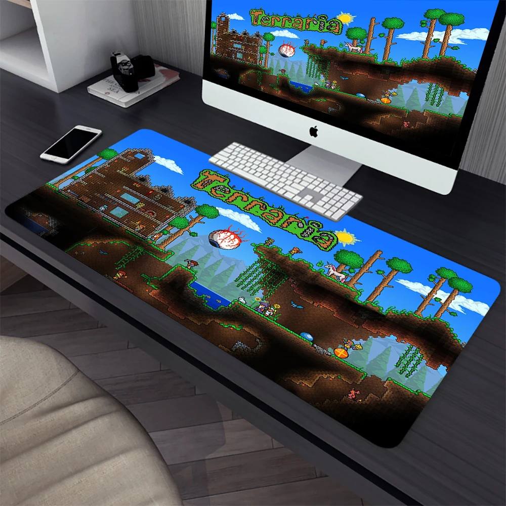 Terraria Large Gaming Mouse Pad Computer Mousepad PC Gamer Laptop Mouse Mat Office Mausepad XXL Slicone Keyboard Mat Desk Pad