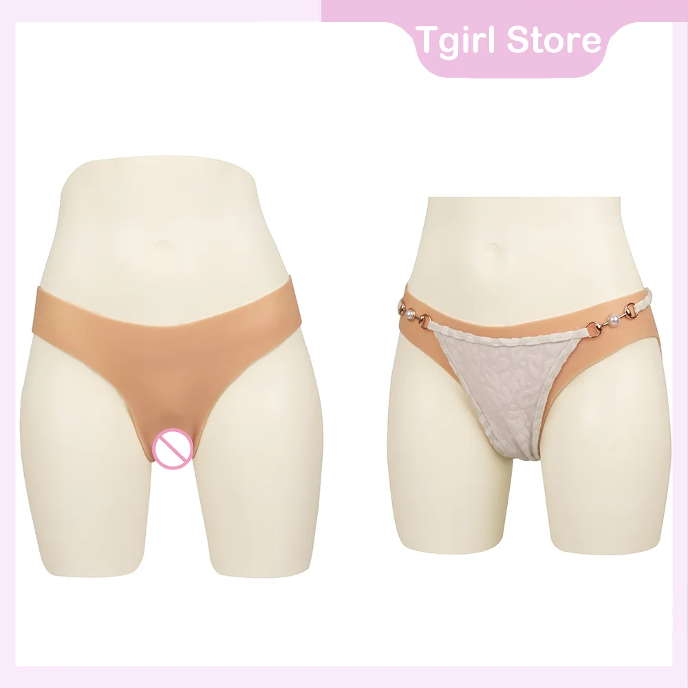 Tgirl Cosplay Silicone Brief Fake Vagina Buttock Hip Panties Fake Butt Shaper Underwear for Crossdresser Transgender