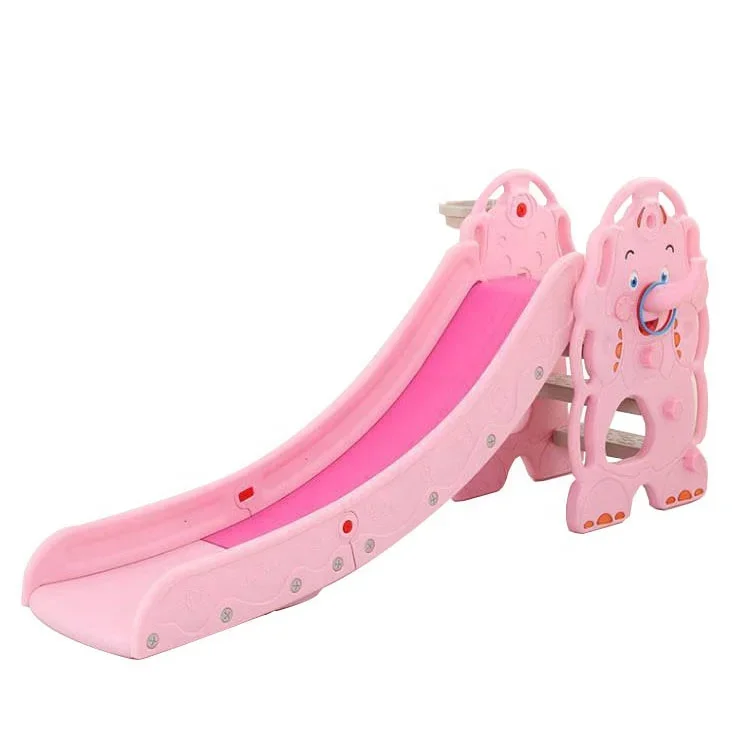 Unique design cartoon style long slide indoor non-toxic plastic safety children slider