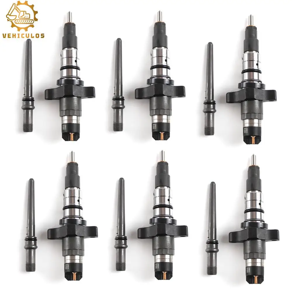 

6 Pcs Diesel Fuel Injectors 0986435503 0445120255 0445120210 Suit For 2003-2004 Dodge Ram Cummins 5.9L 5263318 3949619 3947550