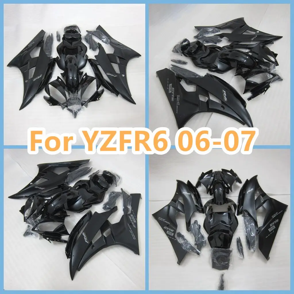 YZF R6 2006 2007 for YAMAHA YZFR6 YZFR-6 Motorcycle ABS Plastic Body Repair Road Racing Shell Fairing Kit Injection Black