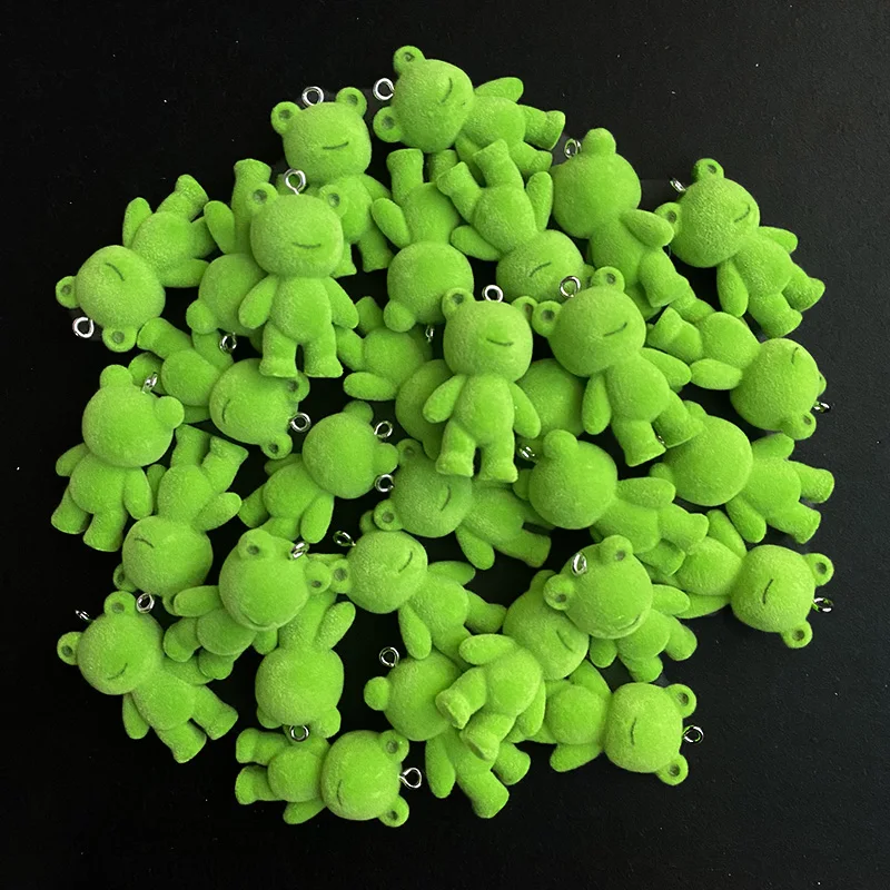 30pcs Wholesale Fluffy Frog Charms Bulk Miniature Animals Doll Pendant For Necklace Keychain Diy Earring Jewelry Making