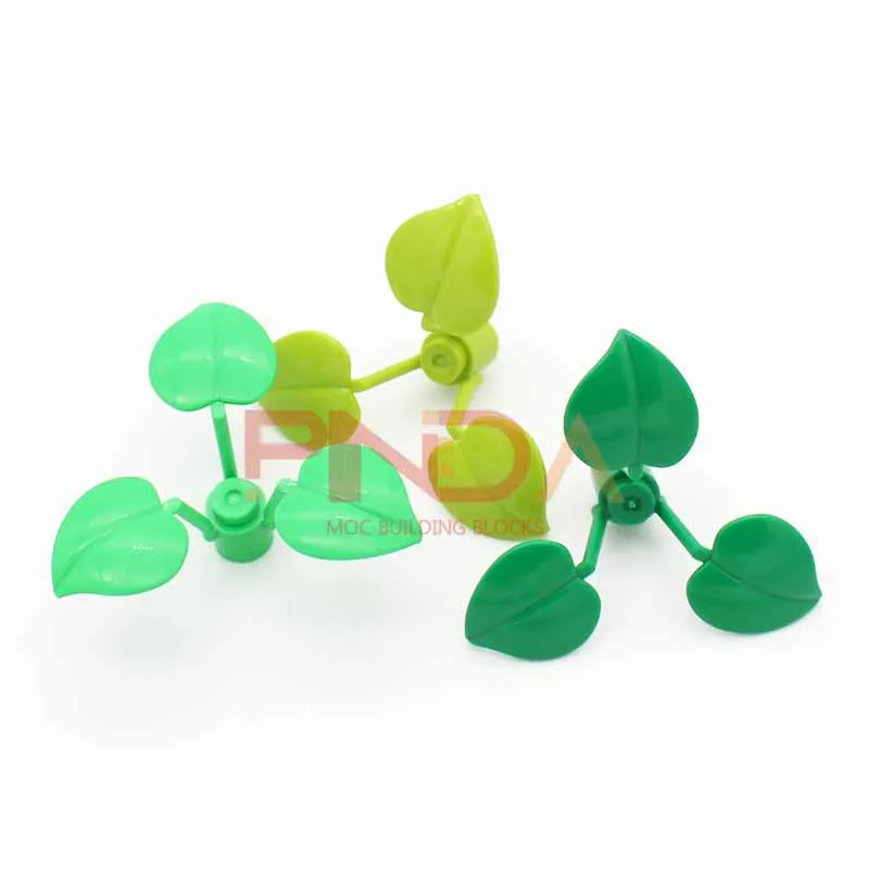 10PCS 6255 Broadleaf Clover-Lucky Grass MOC Building Blocks Flower Plant Parts Idea DIY Assembles Particles Bricks