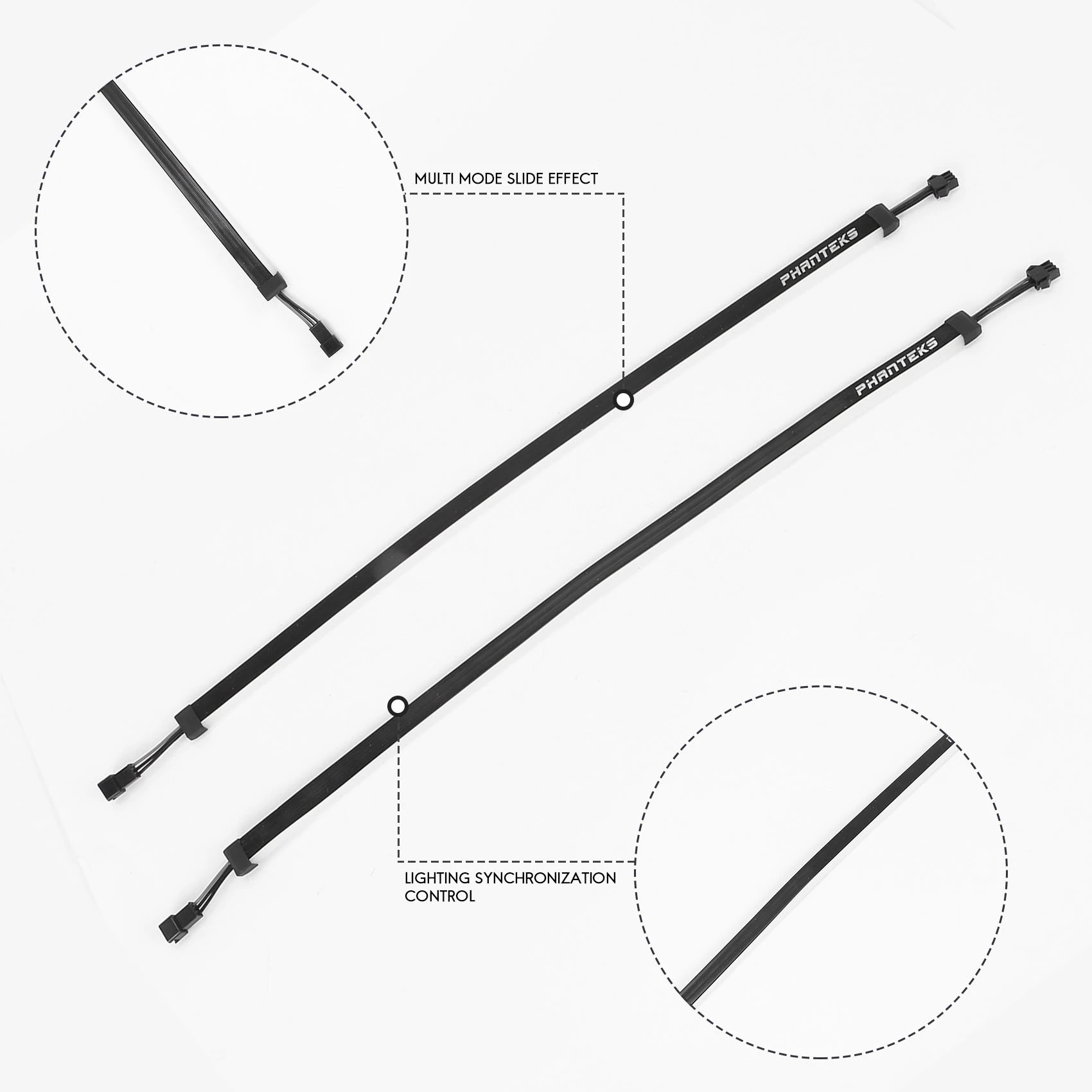 PHANTEKS Combo Light Strip ARGB Neon Computer Case Decoration LED Strip 5V 3PIN Light Header AURA 400Mm X 2Pcs