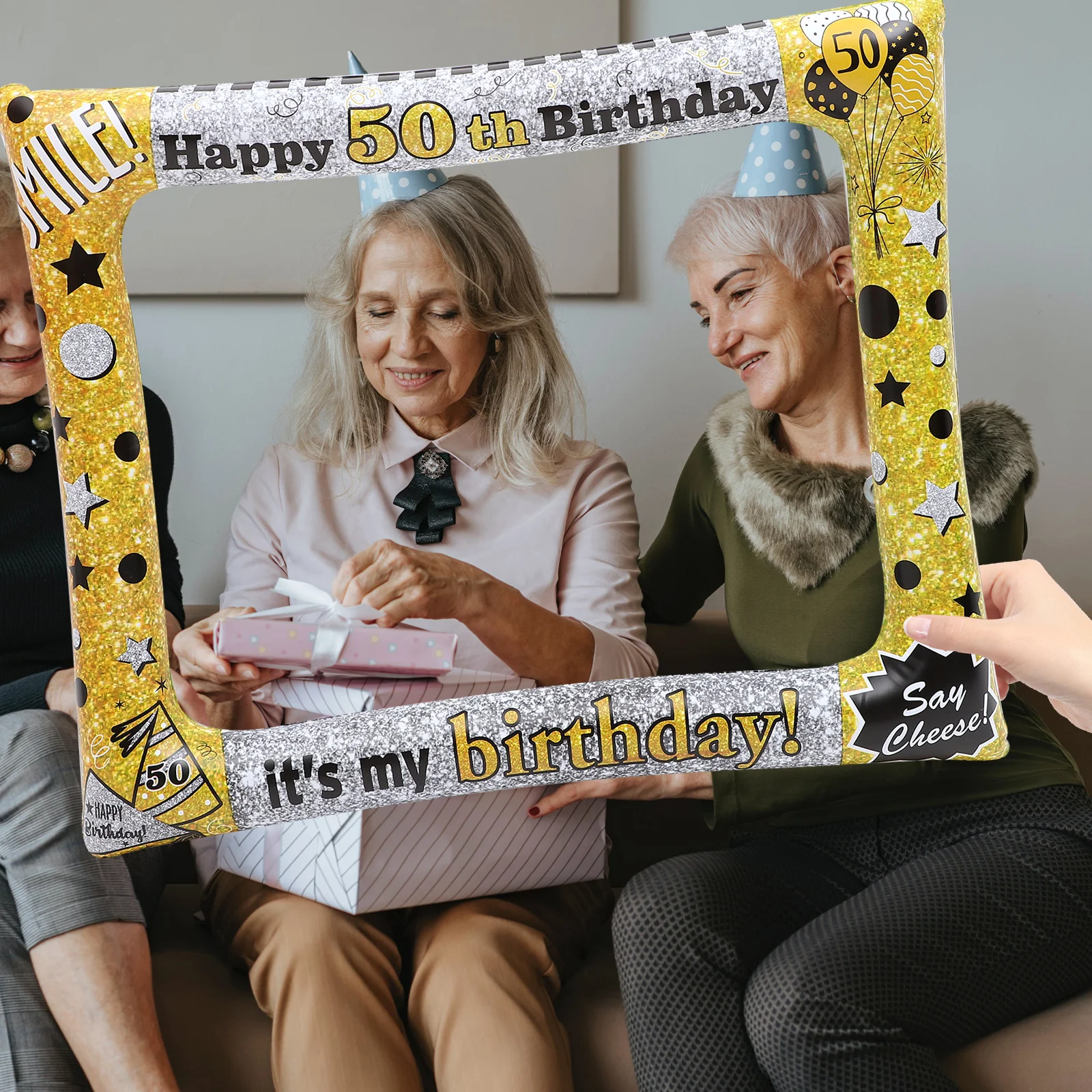 

Inflatable Photo Bright Color Birthday Decor Selfie Prop Pvc Material Fun Photo Booth Frame Party Supplies Inflatable