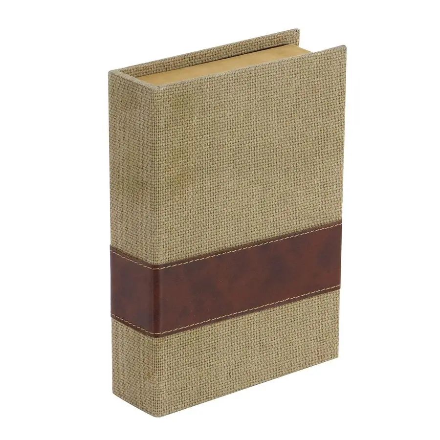 

Декоративная коробка из льняной ткани. Искусственные коробки для хранения книг в форме книг с деталями из искусственной кожи, набор из 3-х декоративных коробок для сувениров.