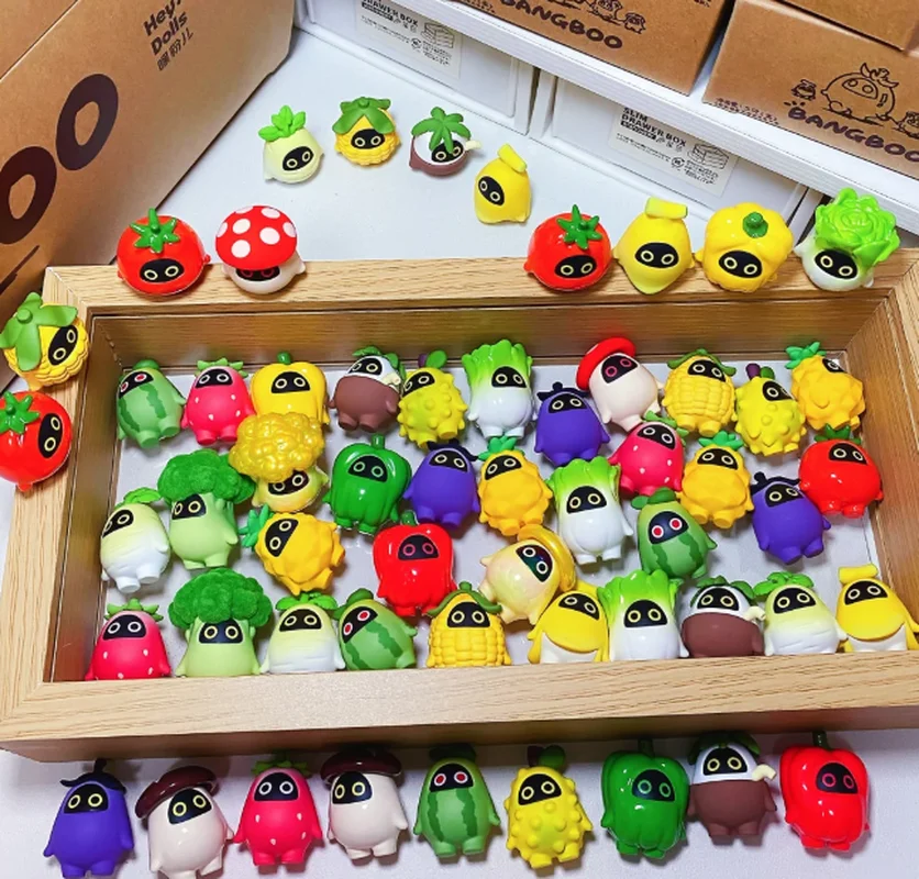 

Мини-слепая коробка Mihoyo Baozhu, милая зернистая фигурка, модная коллекционная игрушка, миниатюрная серия «Королевство фруктов и овощей»