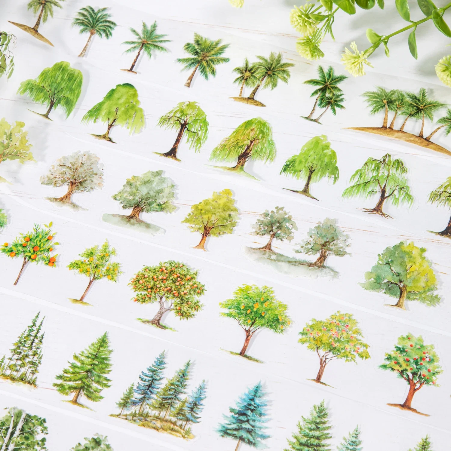 

JIANWU Dream Painting in The Forest Series Vintage Trees Landscaping PET Tape Creative DIY Journal Material Collage Stationery