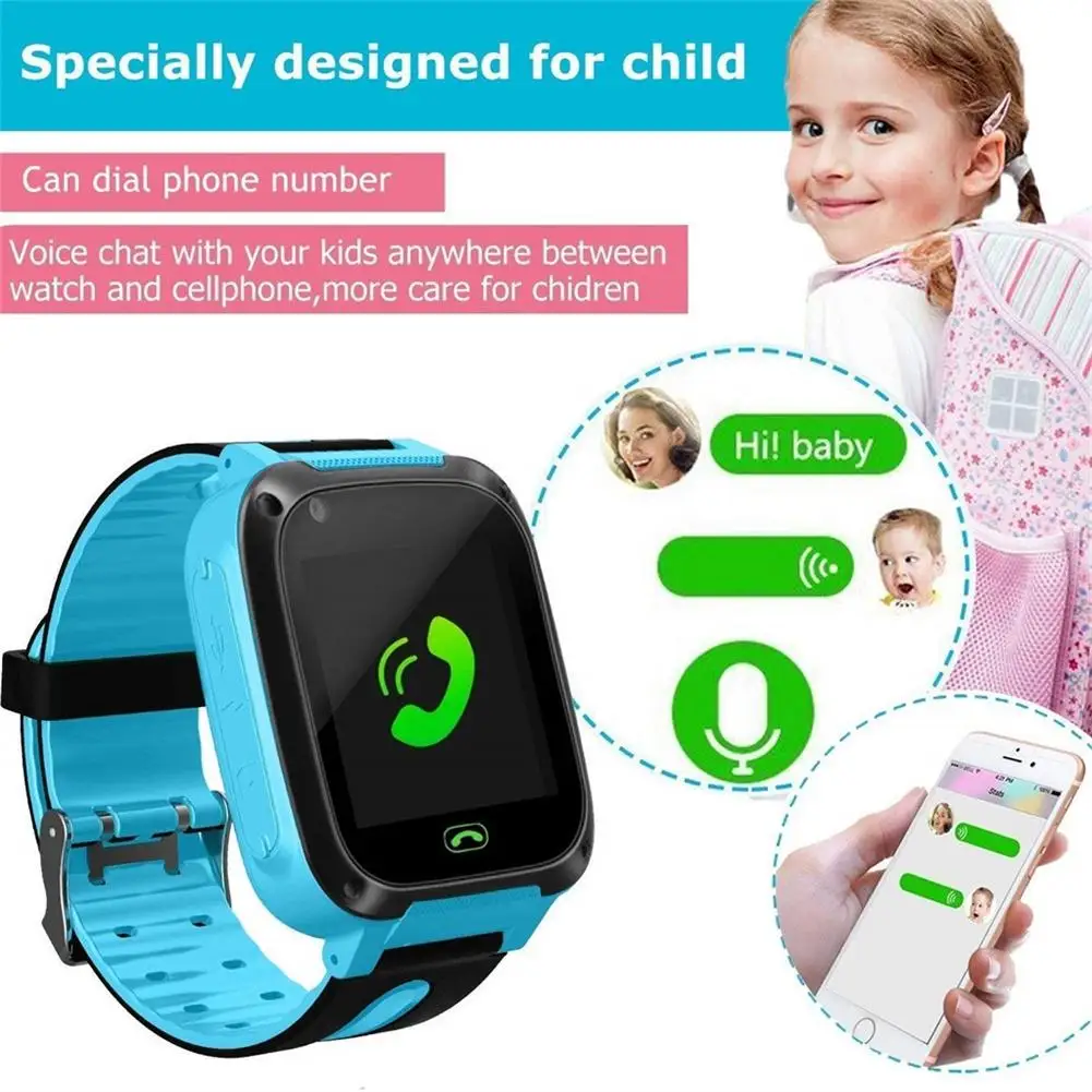 Bambini Smart Watch impermeabile Touch Screen videocamera Sim Card Call Phone S4 Smartwatch con localizzatore GPS leggero per IOS Android