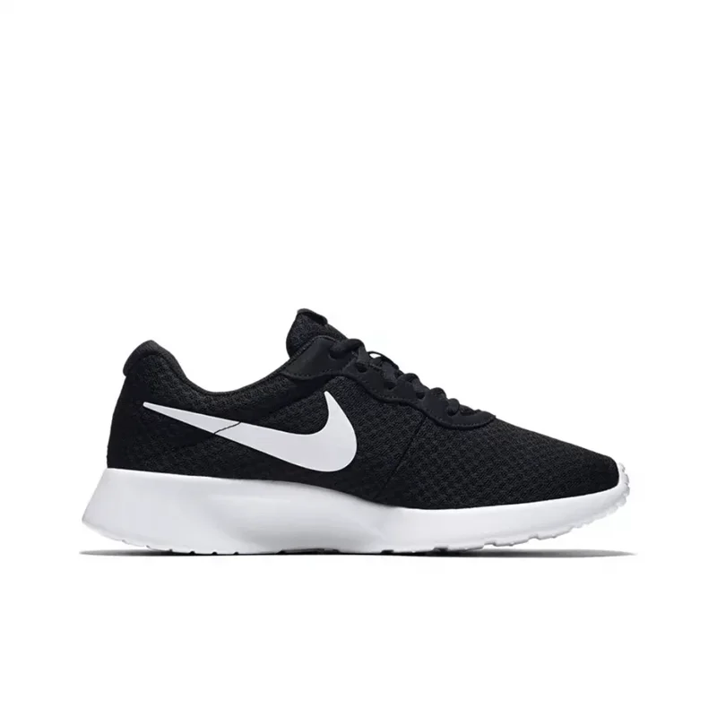 Nike Tanjun Men's Women's Running Shoes Fabric Trend Retro Sports Shock Absorption Anti-slip Wear Low Top Black and White Oreo