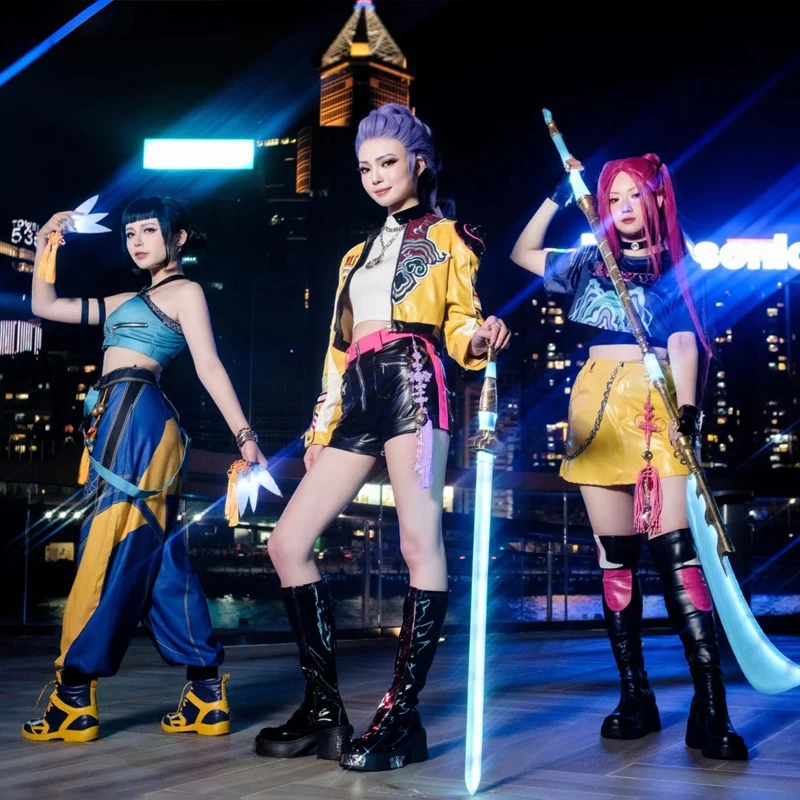 

Anime singer girl group Rumi, Zoey, Mira, cosplay costumes Halloween Christmas carnival holiday party girl character dress up