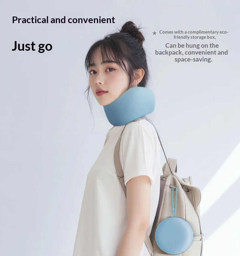 Memory Foam Neck Pillow Cervical Vertebra Travel Portable Noon Break Aircraft U Type Of Pillow Sleep Camping Pillow Carry Box