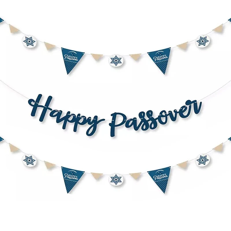 Happy Passover Pesach Jewish Holiday Party Letter Banner Decoration Passover Party Banner