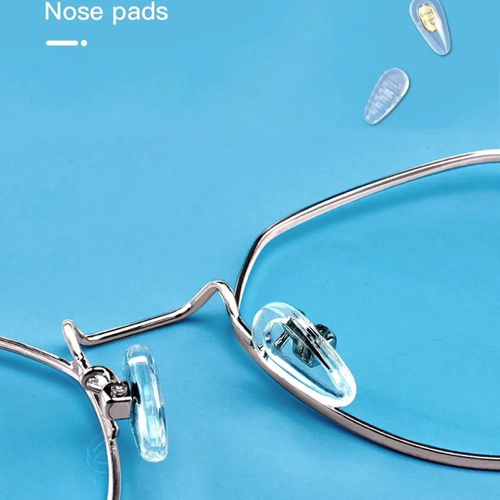 وسادات أنف للنظارات، مجموعة استبدال وسادات أنف النظارات، 4/20 قطعة/صندوق من وسادات الأنف المصنوعة من السيليكون الناعم مع مفك براغي لنظارات العين #4