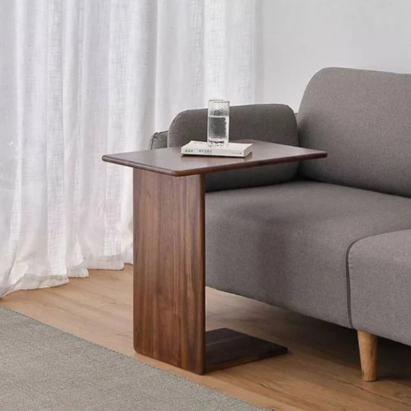 Nordic Solid Wood Side Table Minimalist Corner Cabinet Space-saving Sofa End Stand Household Laptop Table for Small Apartment