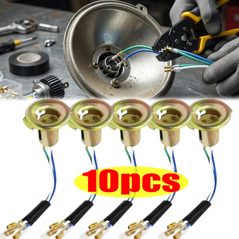 

Motorcycle Electric Headlight Bulb Socket Lamp Holder Base Ignitor Wire Vehicle Single Claw Headlight Lamp Holder Mount