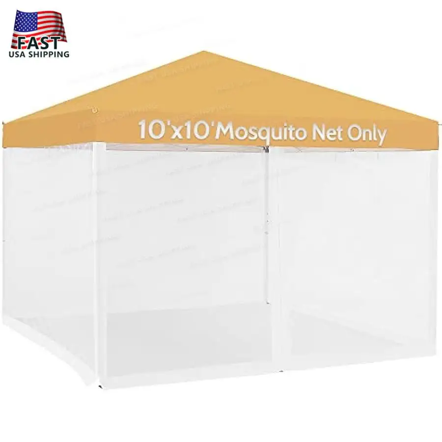 Mosquito Netting for 10'x10' Pop up Canopy Tent or GazeboZipper Screen Sidewalls for Outdoor Garden Patio Gazebo Mosquito Net O