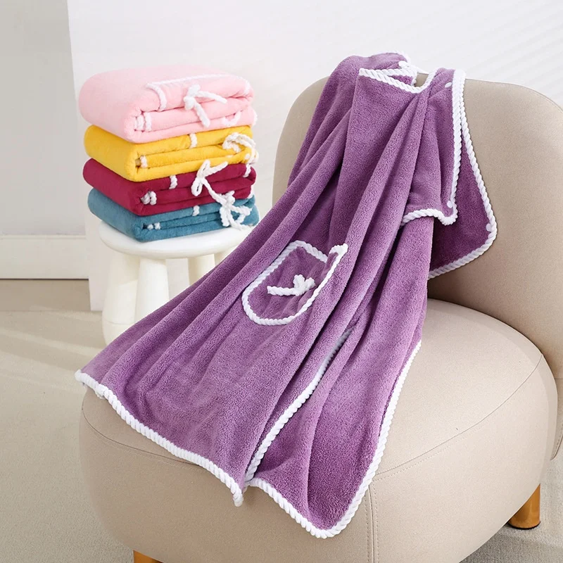 Coralline Velvet Bath Robe Thin Style Strapless Towel for Women Salon Home Use Beauty Salon Apron Style Polyester Fiber