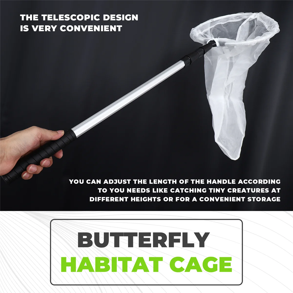 Сумка-сетка для бабочки Сетка для ловли бабочек Нейлоновая сетка для рыбы с телескопической ручкой для