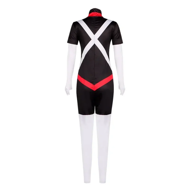 동물 Hazbin 코스프레 Vaggie 코스튬 변장 악마 점프 슈트, 여성용 유니폼 풀 세트, 할로윈 카니발 파티 옷, 롤플라