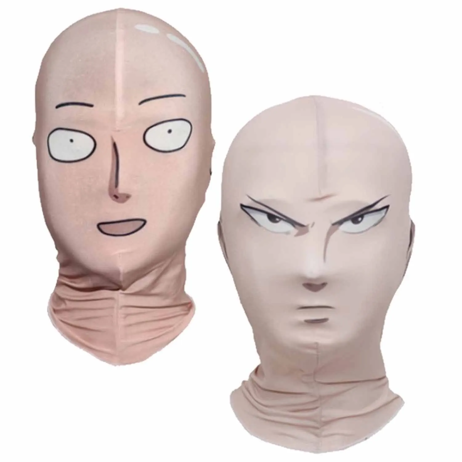 Anime 3D Printed Funny Mask Saitama Figure Full Face Mask for Men Women Cosplay Props Headwear HipHop Fashion Hood Hat Headgear