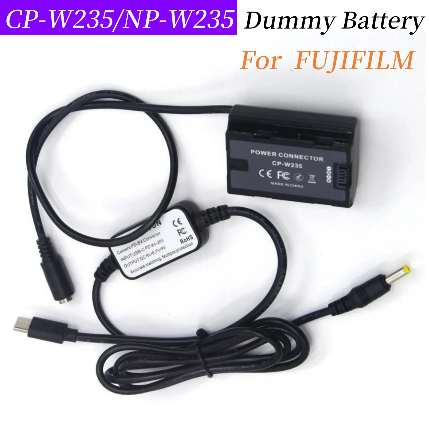 

NP-W235 NPW235 Dummy Battery CP-W235 DC Coupler+USB-C Power Cablefor Fujifilm X-T4 XT4 GFX100S X-H2S XH2S GFX50SII Cameras