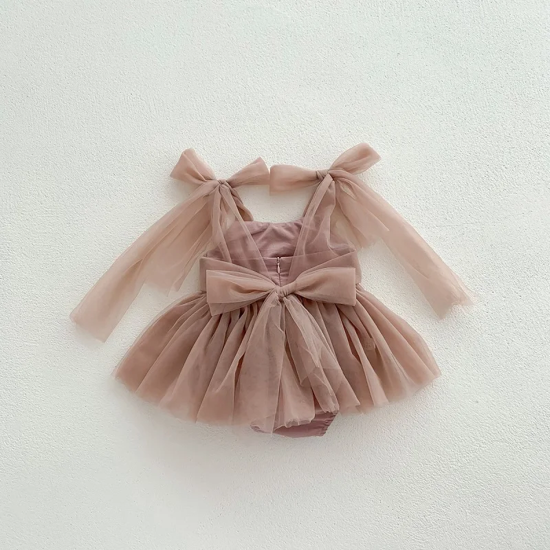 Sommerkleid für Babys von 0-2 Jahren, Neues Neugeborenen-Jubiläums-Geburtstags-Party-Mädchen-Prinzessinnenkleid, Ärmelloses Netz-Stramplerkleid – Detail 21