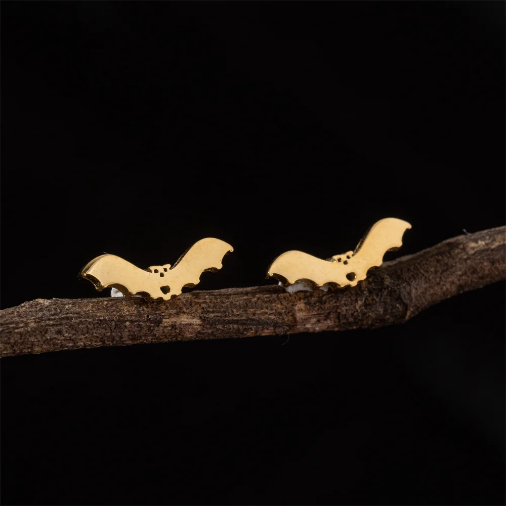 Shuangshuo Trendy Einfache Fledermaus Spinne Ohrstecker für Frauen Edelstahl Halloween Tier Ohrstecker Zubehör Schmuck Geschenk – Detail 7