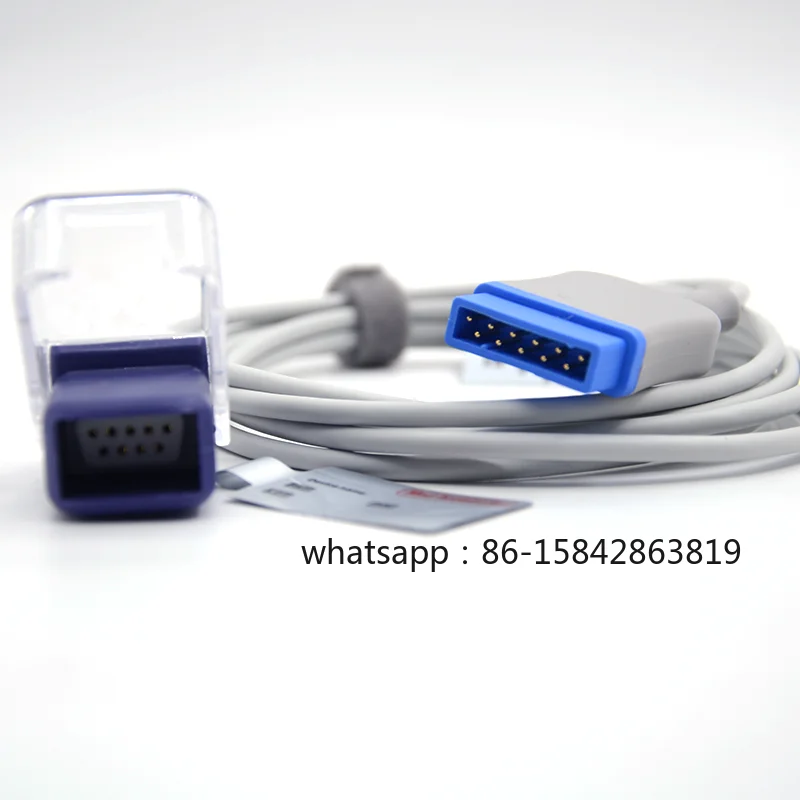 compatible-ge-marquette-spo2-adapter-cable-2021406-001-11pins-to-9pins-22m-tpu-ce-certified-latex-free