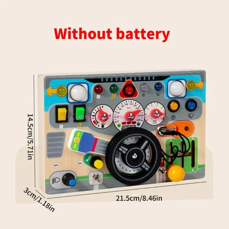 85AE Natural Steering Wheel Board for Early Fabrid Tovement Awayshelies and Motor Skill Practice #6