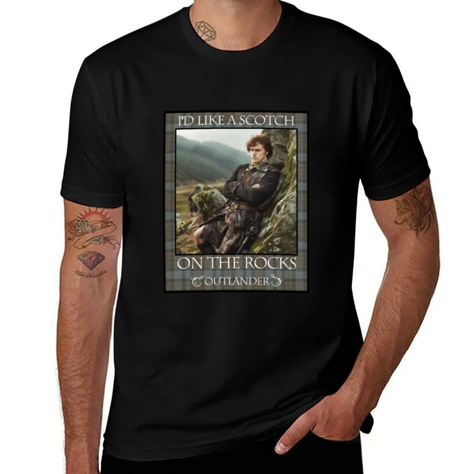 Outlander On Starz T-Shirt Simple Casual Short Sleeve Cotton T-Shirt